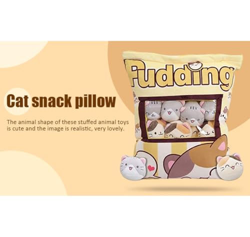 Liummrcy Plüsch Snack Kissen weiche Katze gefülltes Puddingkissen mit abnehmbaren Kitty -Puppen für Bettsofa, Spielzeug. von Liummrcy