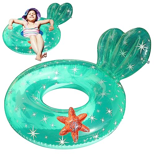 Liummrcy Schwimmring Kinder transparenter schwimmender Ring mit Rückenlehne Design süßes aufblasbares Schwimmrohr für Wassersportarten für 5 9 Jahre Kinder blau, Spielzeug. von Liummrcy