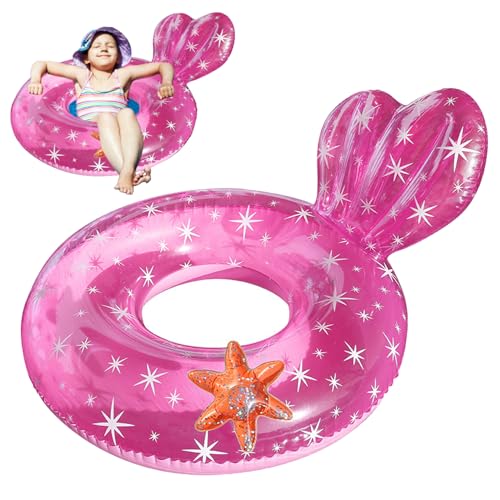 Liummrcy Schwimmring Kinder transparenter schwimmender Ring mit Rückenlehne Design süßes aufblasbares Schwimmrohr für Wassersportarten für 5 9 Jahre Kinder rosig, Spielzeug. von Liummrcy