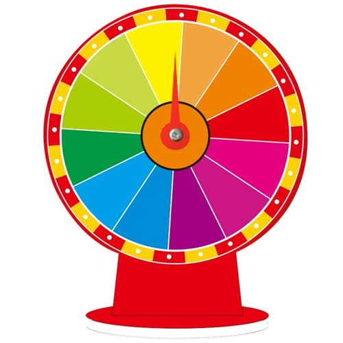 Liummrcy Spinning Wheel 12 Zoll DIY Tragbares Tabletop -Preisträger mit stabilem Ständer farbenfrohes glückliches Roulette -Rad für Karnevalsparty Pub Fortune Game, Spielzeug. von Liummrcy