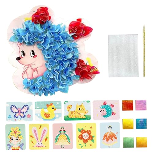 Liummrcy Stoffkunst Frenzy für Kinder, Kinder Poke Art DIY 661pcs/Set handbemalte Poke Malerei Kindheit Unendlicher Traum 3D DIY Cartoon Märchen Poke Kunsthandwerk für Kindergeschenk Märchen Kingdom von Liummrcy