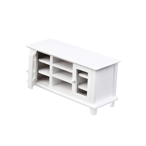 Liummrcy Weihnachtsdekorationen, Miniatur TV Schrank Plastik Dollhouse TV Ständer DIY DUSGE Haus FÜNDLICH FÜNF White von Liummrcy