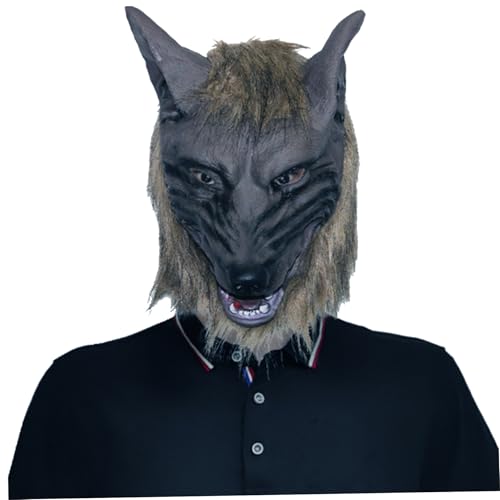 Liummrcy Wolf Head Maske Halloween Scary Full Face Werwolf Maske für Halloween und Cosplay -Kostümparty Horror Nächte Dunkelbraun 1pc, Halloween von Liummrcy