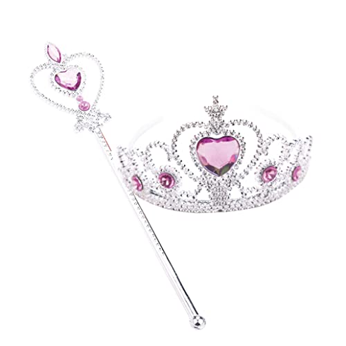 Prinzessin Tiara, Feen -Zauberstab, 1Set Little Girls Princess Crown Zauberstab Cosplay Tiara Wand Kostüm Accessoire Rosy Rosy von Liummrcy