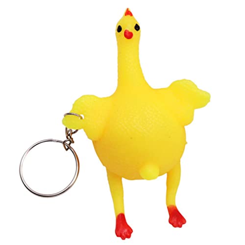 Squeeze Chicken Toy Laying Henne Ei Spielzeug Kinder knifflige lustige Gadgets Schlüsselress Relief Toy Neuheit Küken Schlüsselhain Ornamente, Halloween von Liummrcy