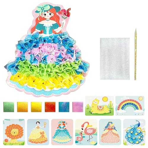 Stoffkunst Frenzy für Kinder, Kinder stochern Kunst DIY 661pcs/set handbemalte Poke Malerei Kindheit Kindheit Infinite Traum 3d DIY Cartoon Change Kleid Poke Kunsthandwerk für Kinder Geschenktraum We von Liummrcy