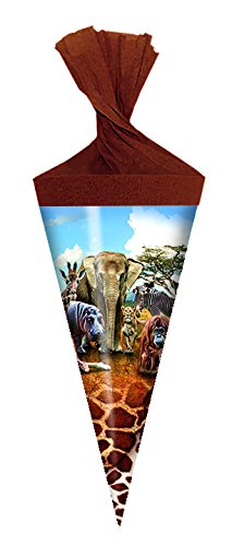 Motiv Deko Schultüte / Zuckertüte / Länge: 15cm / rund / "Safari" Motiv Deko Schultüte / Zuckertüte / Länge: 15cm / rund / "Safari" von Livepac Office