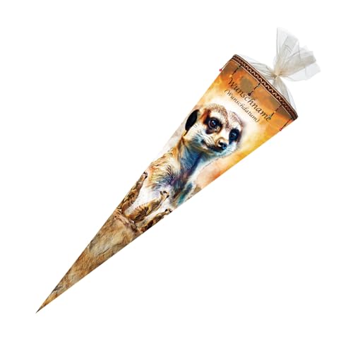 Schultüte mit Gravur / Zuckertüte / 85cm / eckig / "Erdmännchen" Schultüte mit Gravur / Zuckertüte / 85cm / eckig / "Erdmännchen" von Livepac-Office