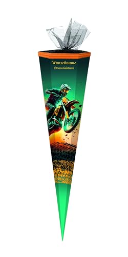 Schultüte mit Gravur / Zuckertüte / 85cm / eckig / "Motocross" von Livepac-Office