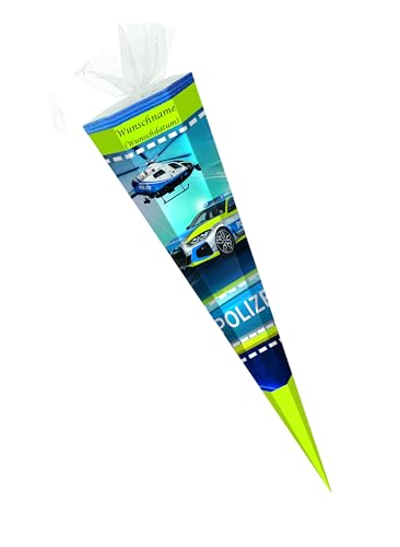 Schultüte mit Gravur / Zuckertüte / 85cm / eckig / "Polizei" Schultüte mit Gravur / Zuckertüte / 85cm / eckig / "Polizei" von Livepac-Office
