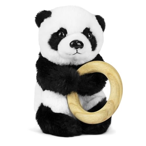 Living Nature Baby Panda Plüschtier | Inklusive Beißring | Flauschiges und Kuscheliges Dschungeltier | Weiches Spielzeuggeschenk für Neugeborene und Babys | Naturli Umweltfreundlich von Living Nature