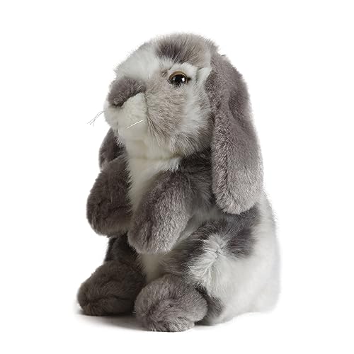 Living Nature Sitting Loop Eared Hase, realistisches, weiches Kuschelhasen-Spielzeug, umweltfreundliches Plüsch von Naturli, verschiedene Farben, 18 cm von Living Nature