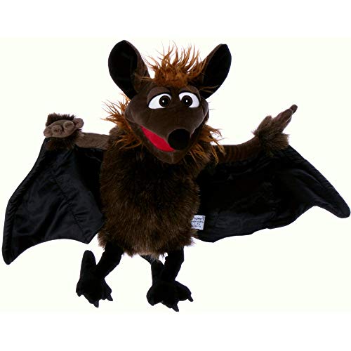 Living W434 Puppets Handspieltier Gaston die Fledermaus braun-schwarz, Flügelspannweite 60 cm von Living Puppets