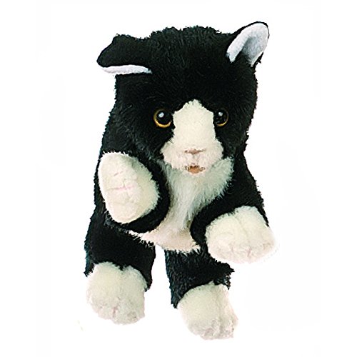 Living Puppets Handspieltier Katze aus Stoff in der Größe 33cm, W045, Schwarz/Weiß von Living Puppets