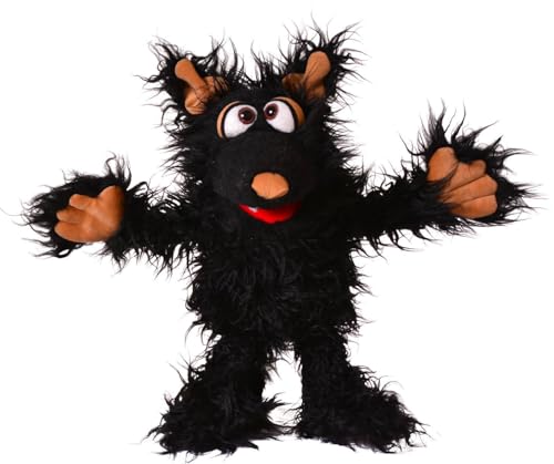 Living Puppets Monster to go Wolf Muffi Hapsweg aus Stoff in der Größe 35cm, W818 Schwarz von Living Puppets