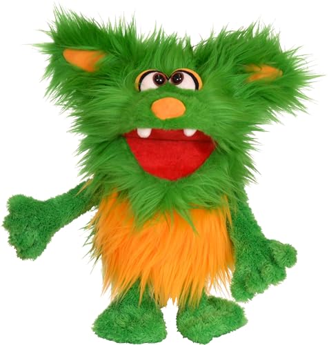 Living Puppets Monster to go! Handpuppe Schotter für Erwachsene und Kinder geeignet, Größe: 20 cm, Handwäsche, W847, grün von Living Puppets