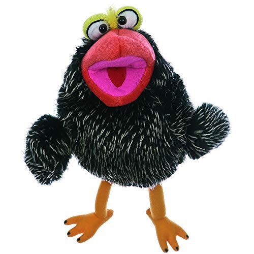 Living Puppets Handpuppe Petriezius Piepspatz, Größe: 25cm, schwarz, W258, angenehm weiches Material von Living Puppets