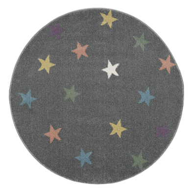 LIVONE Kinderteppich Happy Rugs Fame silbergrau/multi rund von Livone