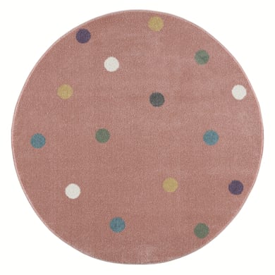 LIVONE Kinderteppich Happy Rugs Wheel rosa/multi rund von Livone