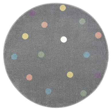 LIVONE Kinderteppich Happy Rugs Wheel silbergrau/multi rund von Livone