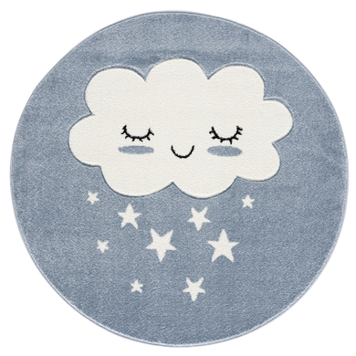 LIVONE Kinderteppich Kids love Rugs WOLKE Rund balu/weiss von Livone