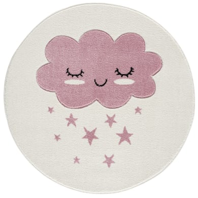 LIVONE Kinderteppich Kids love Rugs WOLKE Rund creme/rosa von Livone