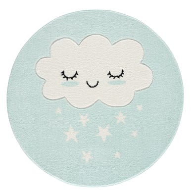 LIVONE Kinderteppich Kids love Rugs WOLKE Rund mint/weiss von Livone