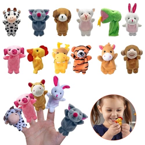 12 Stück Fingerpuppen,Liwein Niedliche Fingertiere Baby Story Time Requisiten Spielhandschuh Klein Tier Fingerpuppe Set für Geschichte Zeit Kindergeburstag Mitgebsel Fingerpuppen(Tierkreiszeichen) von Liwein