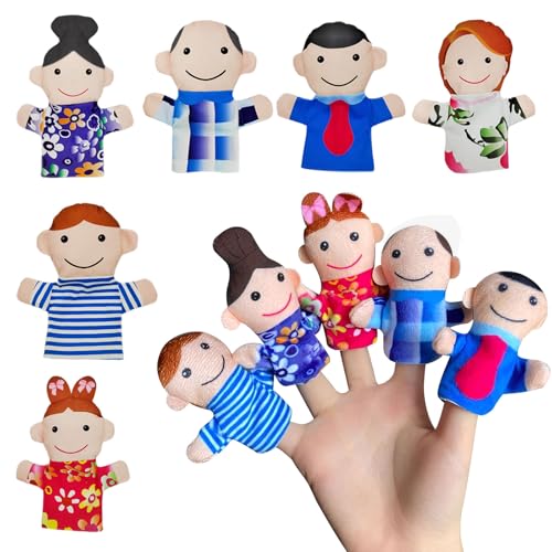 6 Stück Fingerpuppen,Liwein Niedliche Fingertiere Baby Story Time Requisiten Spielhandschuh Fingerpuppe Set für Geschichte Zeit Kindergeburstag Gastgeschenk Mitgebsel Fingerpuppen(Glückliche Familie) von Liwein