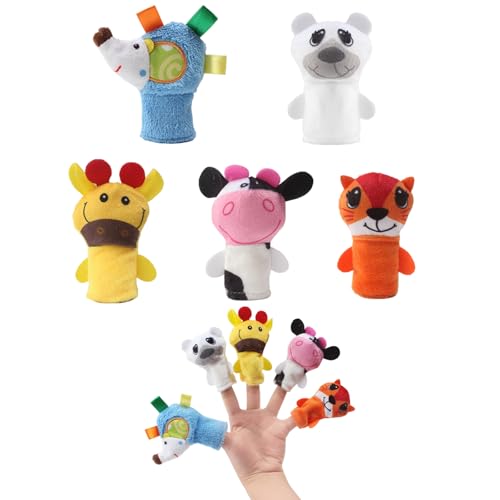 Liwein 5 Stück Fingerpuppen, Niedliche Fingertiere Baby Story Time Requisiten Spielhandschuh Klein Tier Fingerpuppe Set für Geschichte Zeit Kindergeburstag Gastgeschenk Mitgebsel Fingerpuppen(Igel) von Liwein