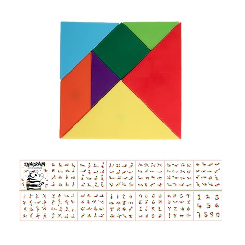 Holz Puzzle Spielzeug Ab 3 Jahr, Montessori Spielzeug, Tangram Holzpuzzle, geeignet für Puzzle Spielzeug Geschenke für Jungen und Mädchen Ab 3 4 5 Jahren von Liwoci