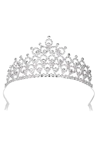 Lixinya Silber Krone Prinzessin Tiara für Frauen Glinda Hexe Kostüm Accessoire für Halloween Cosplay Party von Lixinya