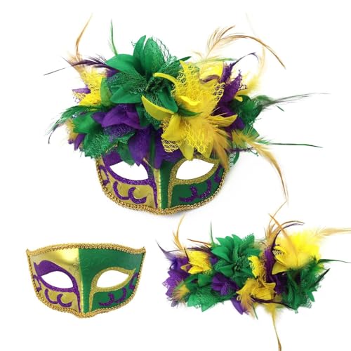 Maskerade Maske, Damen Federmaske Maskerade Maske Frauen Venezianische Maske Gesichtsmaske Halloween Karneval Abschlussball Maske Cosplay Kostüm Augenmaske Ostermaske mit Federn von Liyuera