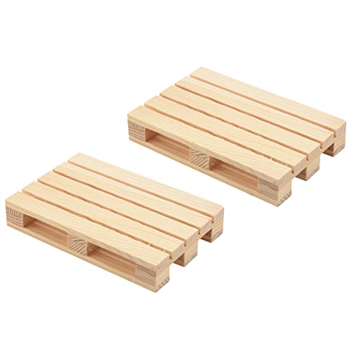 Lizien 2 STÜCKE 120X80Mm Holzpalette Dekoration für 1/10 RC Crawler Auto Axial SCX10 90046 TRX4 Redcat von Lizien