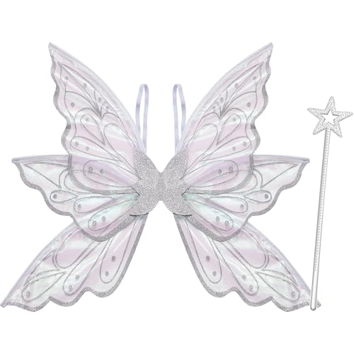 Lizxun Feenflügel für Damen und Mädchen, Schmetterlingsflügel, glitzernd, Prinzessinnenflügel, Halloween, Cosplay, Kostüme, Partygeschenk von Lizxun