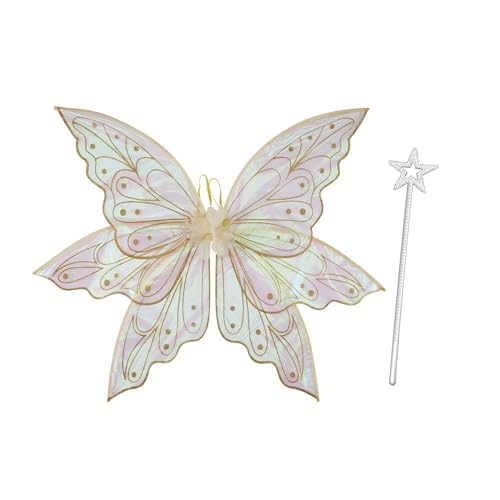 Lizxun Feenflügel für Damen und Mädchen, Schmetterlingsflügel, glitzernd, Prinzessinnenflügel, Halloween, Cosplay, Kostüme, Partygeschenk von Lizxun