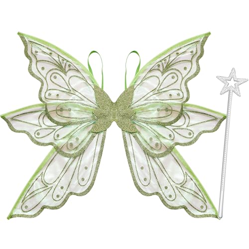 Lizxun Feenflügel für Damen und Mädchen, Schmetterlingsflügel, glitzernd, Prinzessinnenflügel, Halloween, Cosplay, Kostüme, Partygeschenk von Lizxun