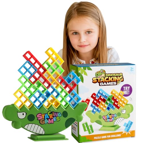 Lktvys Balance Spiel, Tetra Tower Spiel Erwachsene, Wackelturm Geschicklichkeitsspiele Erwachsene, Spielen für Kinder, 64PCS Stapelturm von Lktvys