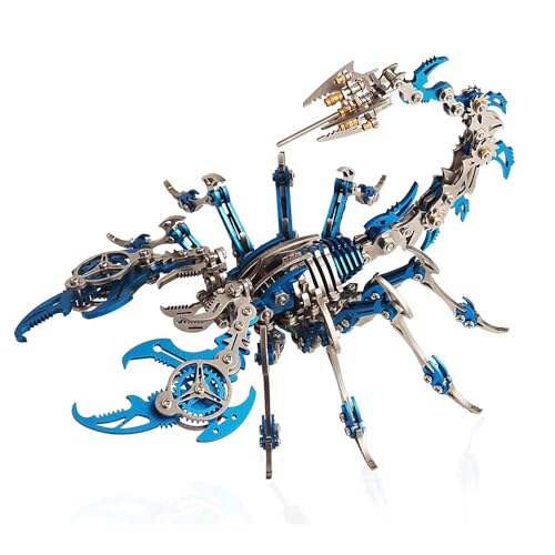 Lllunimon 3D Metall Puzzle für Erwachsene Jugendliche, Skorpion DIY Modellbausatz, mechanische Montage Modelle Dekorationen Ornamente BAU Spielzeug,Blau von Lllunimon