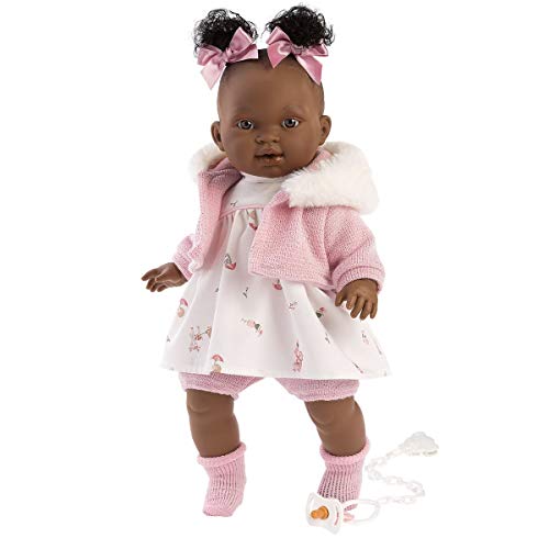 Llorens Puppe Diara mit schwarzen Haaren und braunen Augen, Fashion Doll mit weichem Körper, inkl. trendigem Outfit, 38cm von Llorens