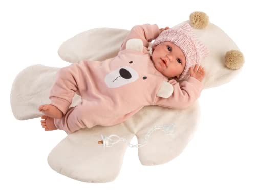 Llorens Llorens-63644 RN Puppe für Neugeborene, 36 cm, rosa Bär, weich, 40 cm, Mehrfarbig (63644) von Llorens