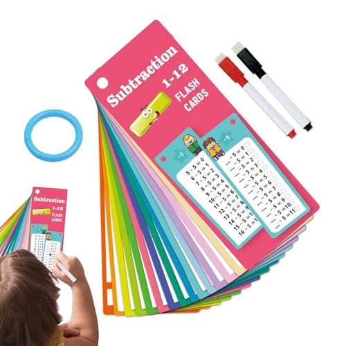 Lmaisdh Mathematik-Lernkarten, 15 x Schreib- und Wisch-Lernkarten, Multiplikationsunterteilung, interaktives Mathe-Übungswerkzeug für Kinder, und Mädchen von Lmaisdh