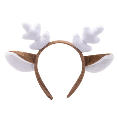 Lmaisdh Plüsch-Geweih-Stirnband, Tierohren-Kopfbedeckung – Weihnachts-Hirsch-Ohr-Kostüm für Feiertage, Partys, Kostüme, Cosplay-Zubehör von Lmaisdh