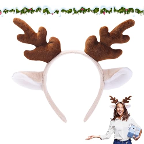 Lmaisdh Weihnachtsgeweih Stirnband Plüsch Hirschgeweih Kostüm für Partys Entzückende Geweih Kopfschmuck Kopfschmuck für Halloween Cosplay Kostüm Zubehör von Lmaisdh