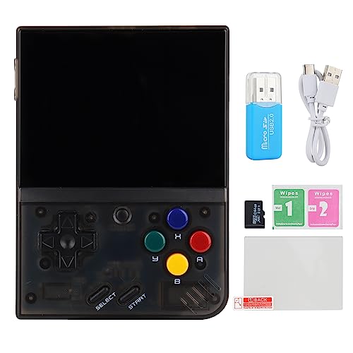 Miyoo Mini Plus Handheld-Spielkonsole 64G, 3,5 Zoll HDMI-TV-Ausgang IPS-Bildschirm, Linux-System, integriertes 20000 + Spiele, unterstützt WLAN-Battle, Schwarz von LncBoc