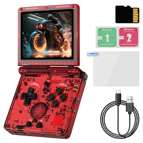 RG35XXSP Flip-Handheld-Spielekonsole, 3,5-Zoll-IPS-Bildschirm, Linux-System, integrierte 64 GB TF-Karte, 5500 + klassische Spiele, mit 3300 mAh Akku, klassische Spielekonsole, unterstützt von LncBoc