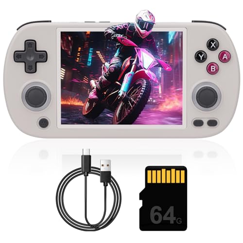 RG40XX H Retro-Handheld-Spielkonsole, HDMI-TV-Ausgang, 10,2 cm IPS-Bildschirm, Linux-System, Videospiele, Player, integrierte 5000+ Spiele, 64 G TF-Karte, unterstützt Bluetooth 5G WiFi Battle (Grau) von LncBoc