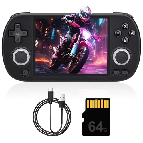 RG40XX H Retro-Handheld-Spielkonsole, HDMI-TV-Ausgang, 10,2 cm IPS-Bildschirm, Linux-System, Videospiele, Player, integrierte 5000+ Spiele, 64 G TF-Karte, unterstützt Bluetooth 5G WIFI Battle(Schwarz) von LncBoc