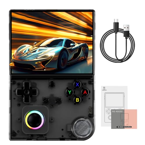 RG40XX V Retro-Handheld-Spielkonsole, HDMI-TV-Ausgang, 10,2 cm IPS-Bildschirm, Linux-System, Videospiele, Player, integrierte 5390+ Spiele, 64 G TF-Karte, unterstützt Bluetooth 5G WIFI Battle(Schwarz) von LncBoc