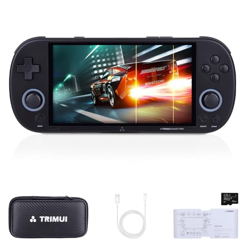 TRIMUI Smart Pro Handheld-Spielekonsole, 64 G, 12,4 cm IPS-Bildschirm, Linux-System, integriertes 20.000+ Spiele, unterstützt WiFi-Multiplayer-Online-Kampf (schwarz) von LncBoc